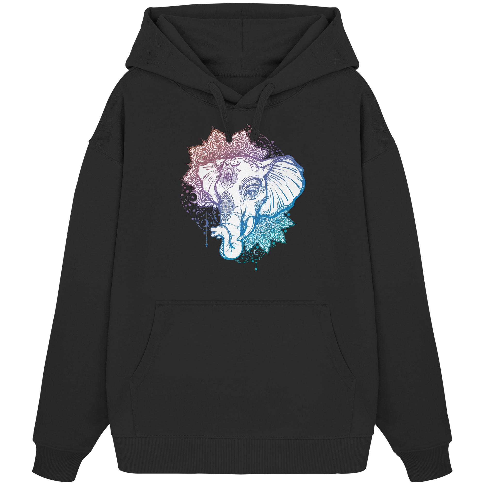 Mandala Elephant Bunt - Organic Oversize Hoodie