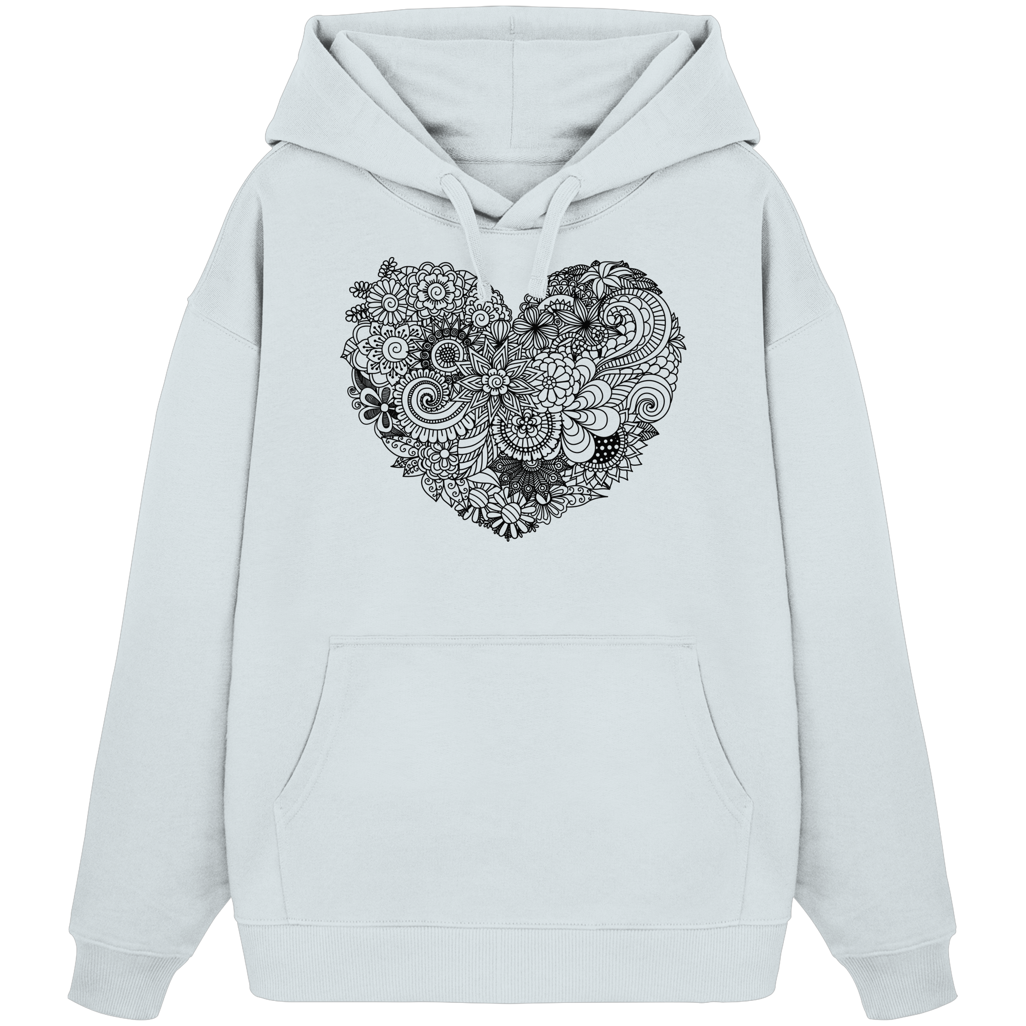 Floral Heart - Organic Oversize Hoodie