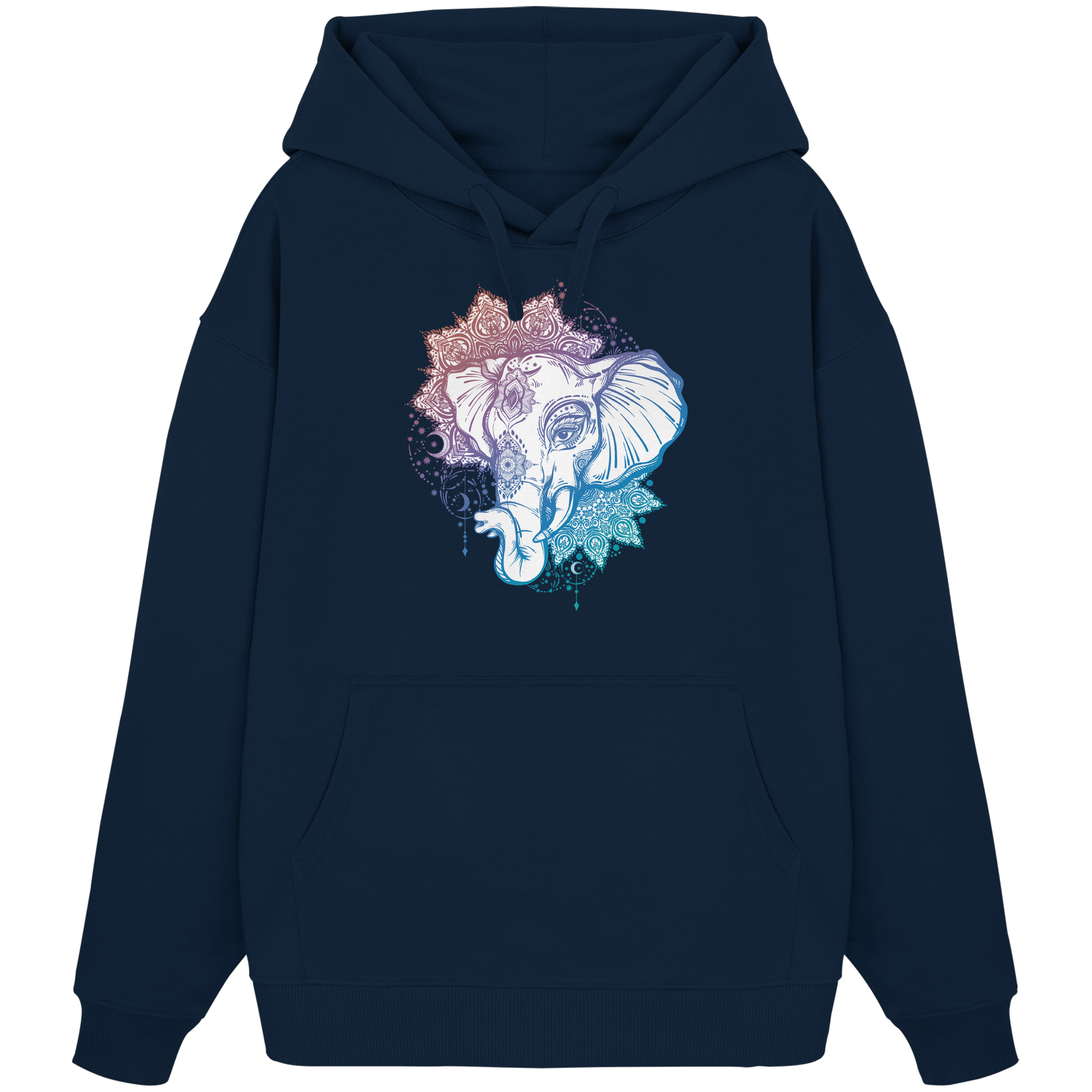 Mandala Elephant Bunt - Organic Oversize Hoodie