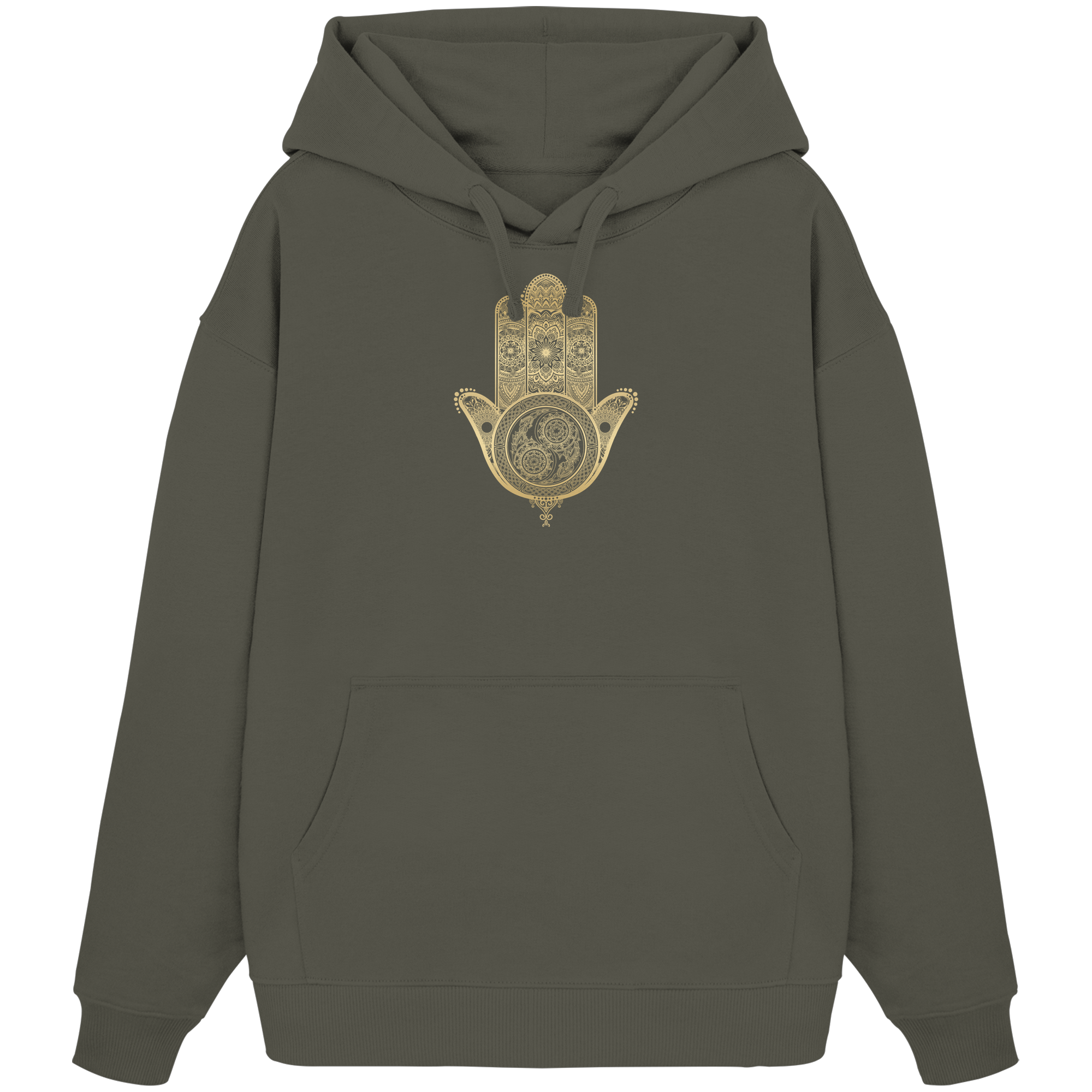 Mandala Bronze Hand - Organic Oversize Hoodie