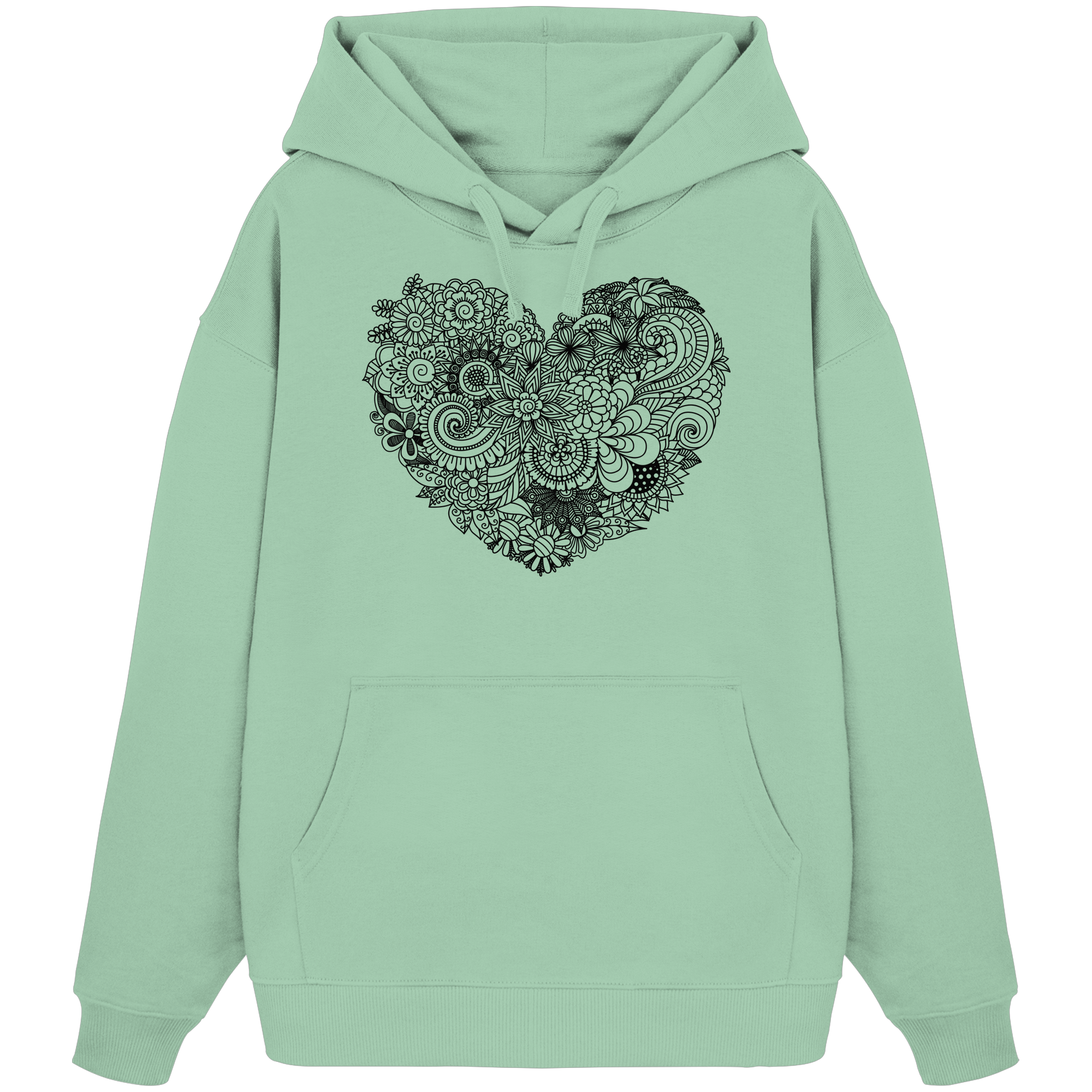 Floral Heart - Organic Oversize Hoodie