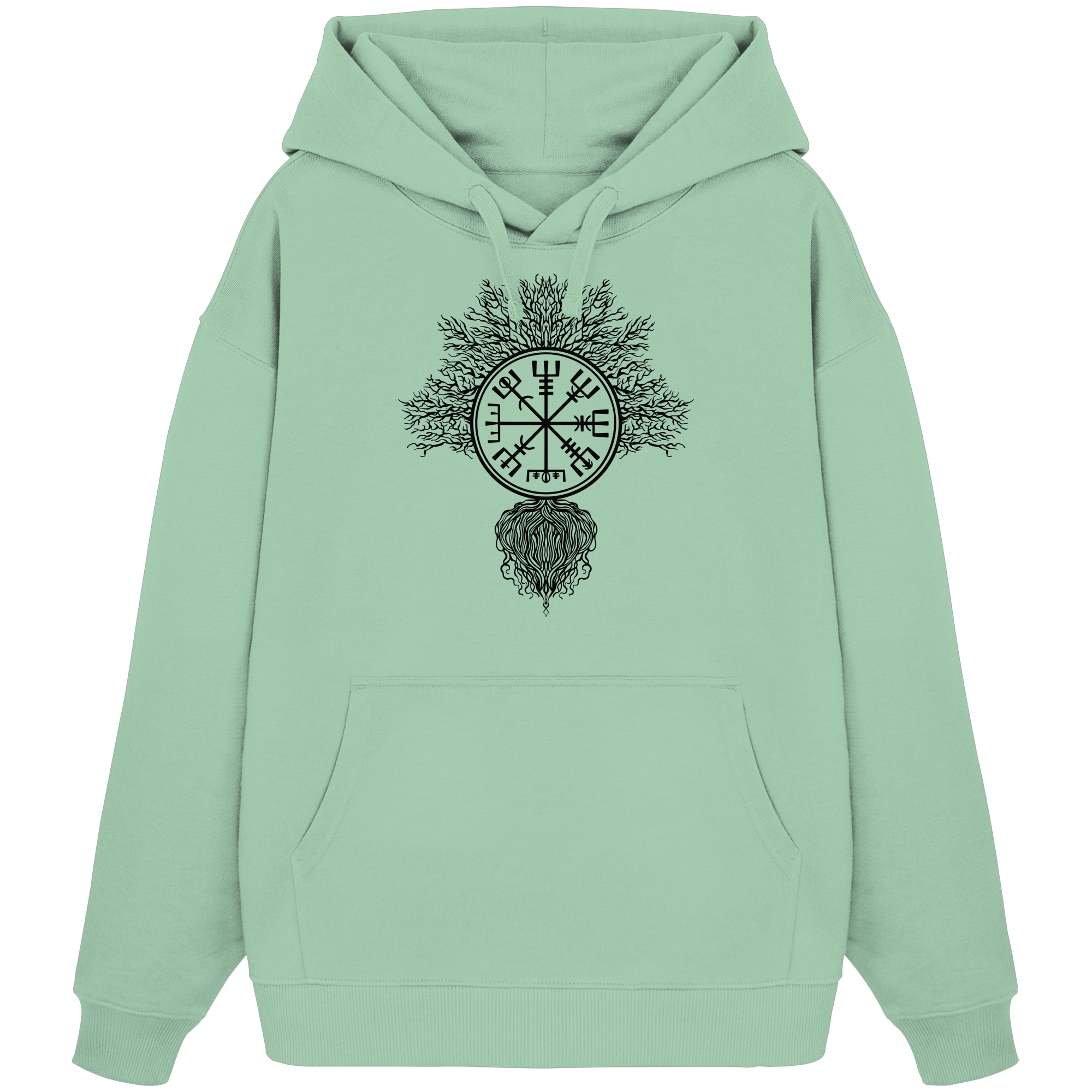 Lebensbaum Rune weiß - Organic Oversize Hoodie