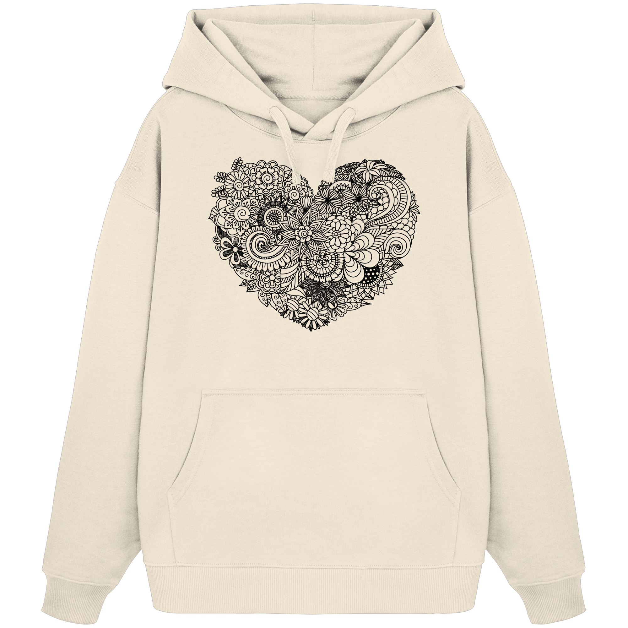 Floral Heart - Organic Oversize Hoodie