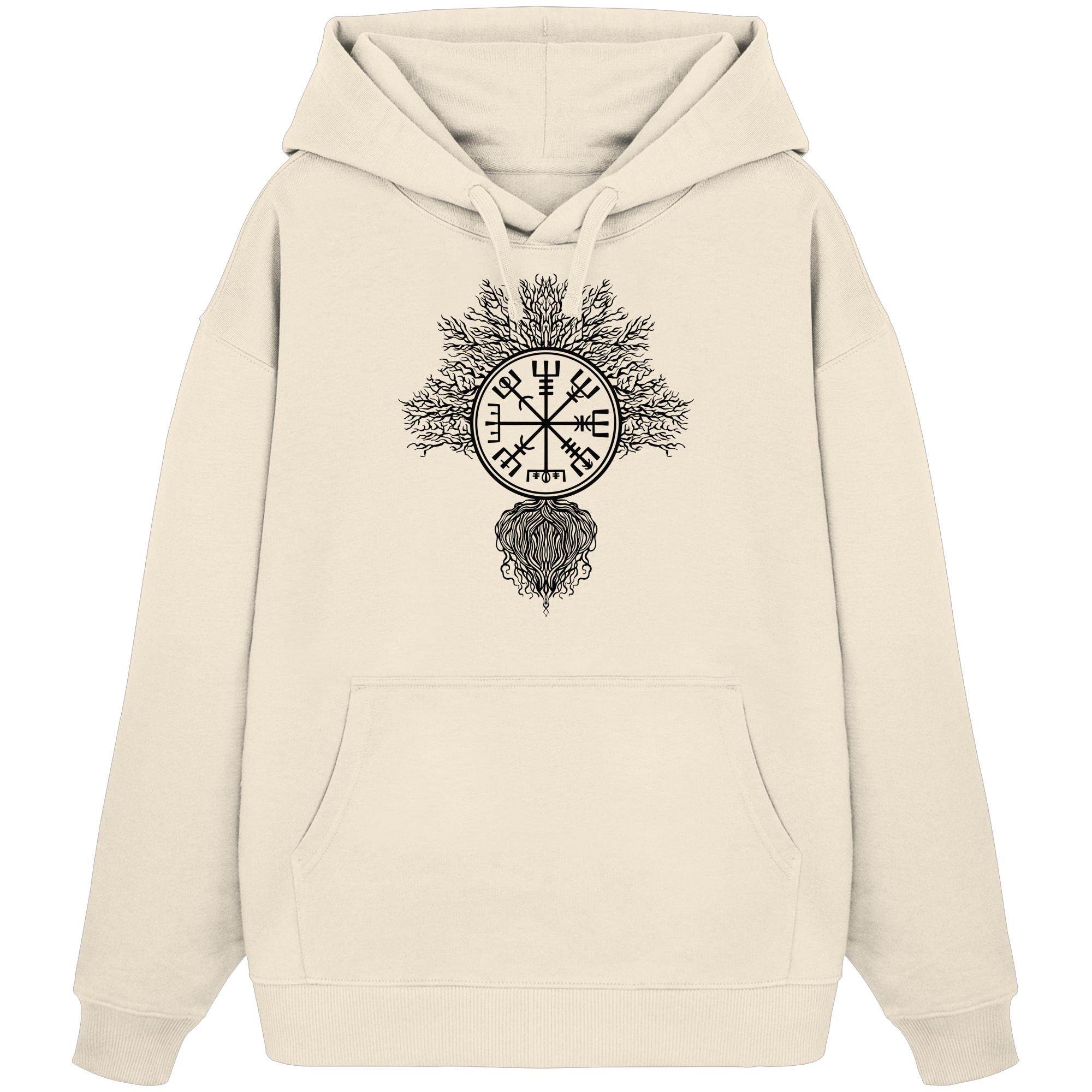 Lebensbaum Rune weiß - Organic Oversize Hoodie