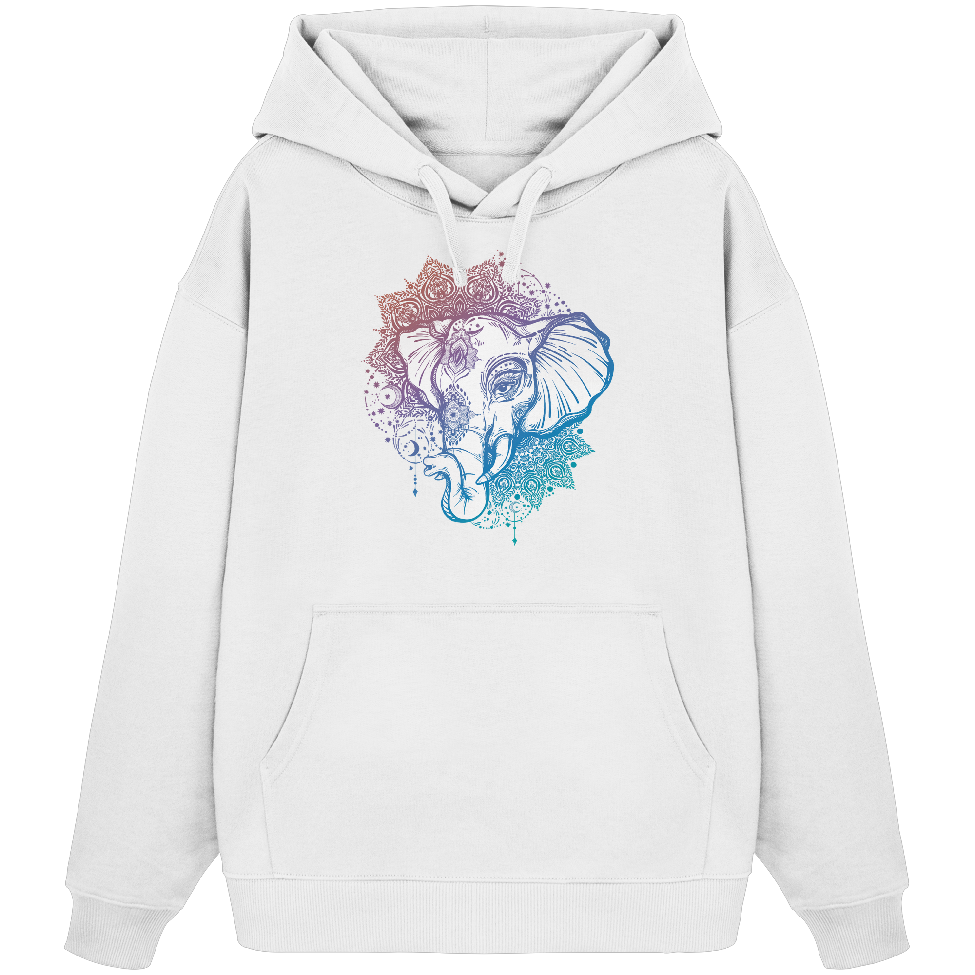 Mandala Elephant Bunt - Organic Oversize Hoodie
