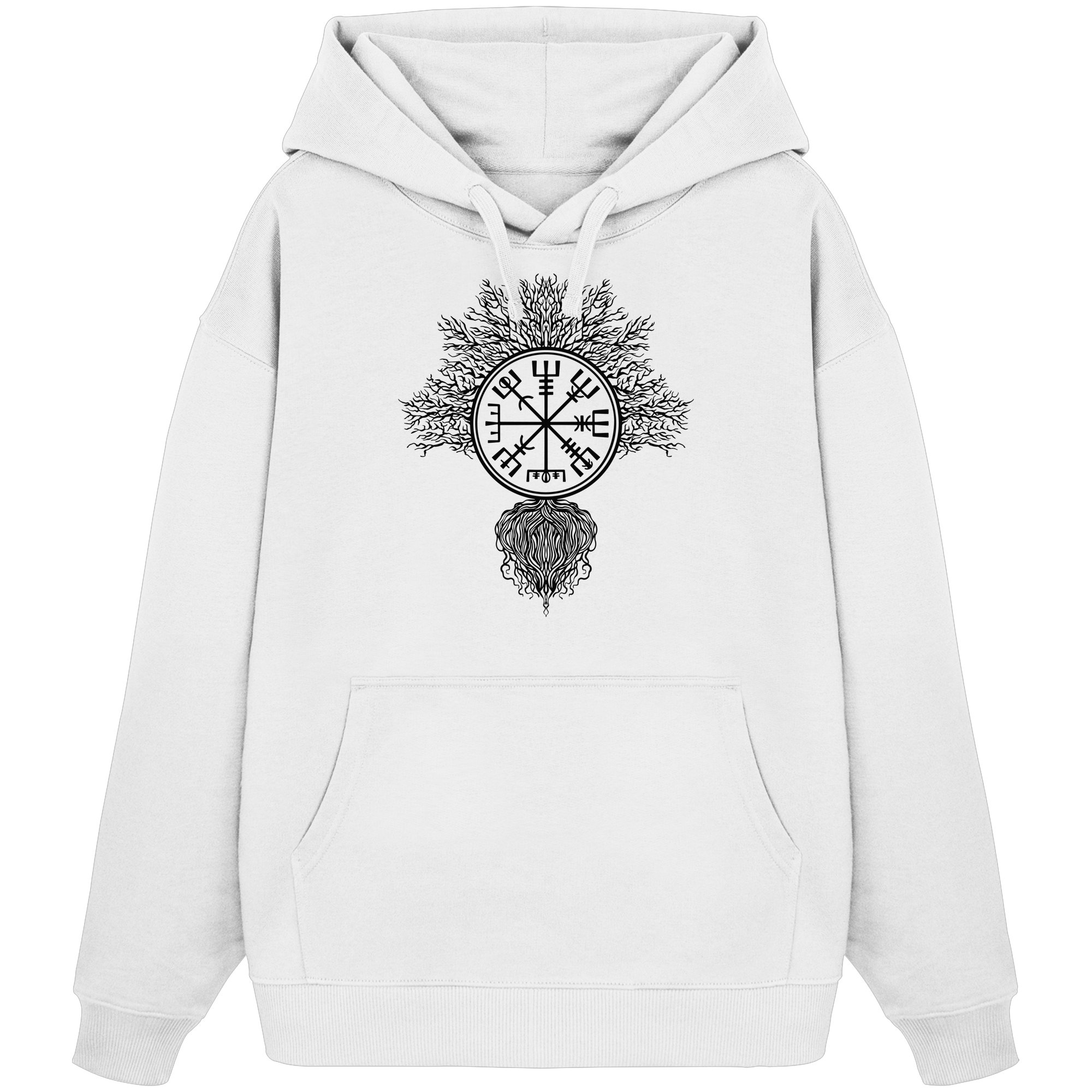 Lebensbaum Rune weiß - Organic Oversize Hoodie