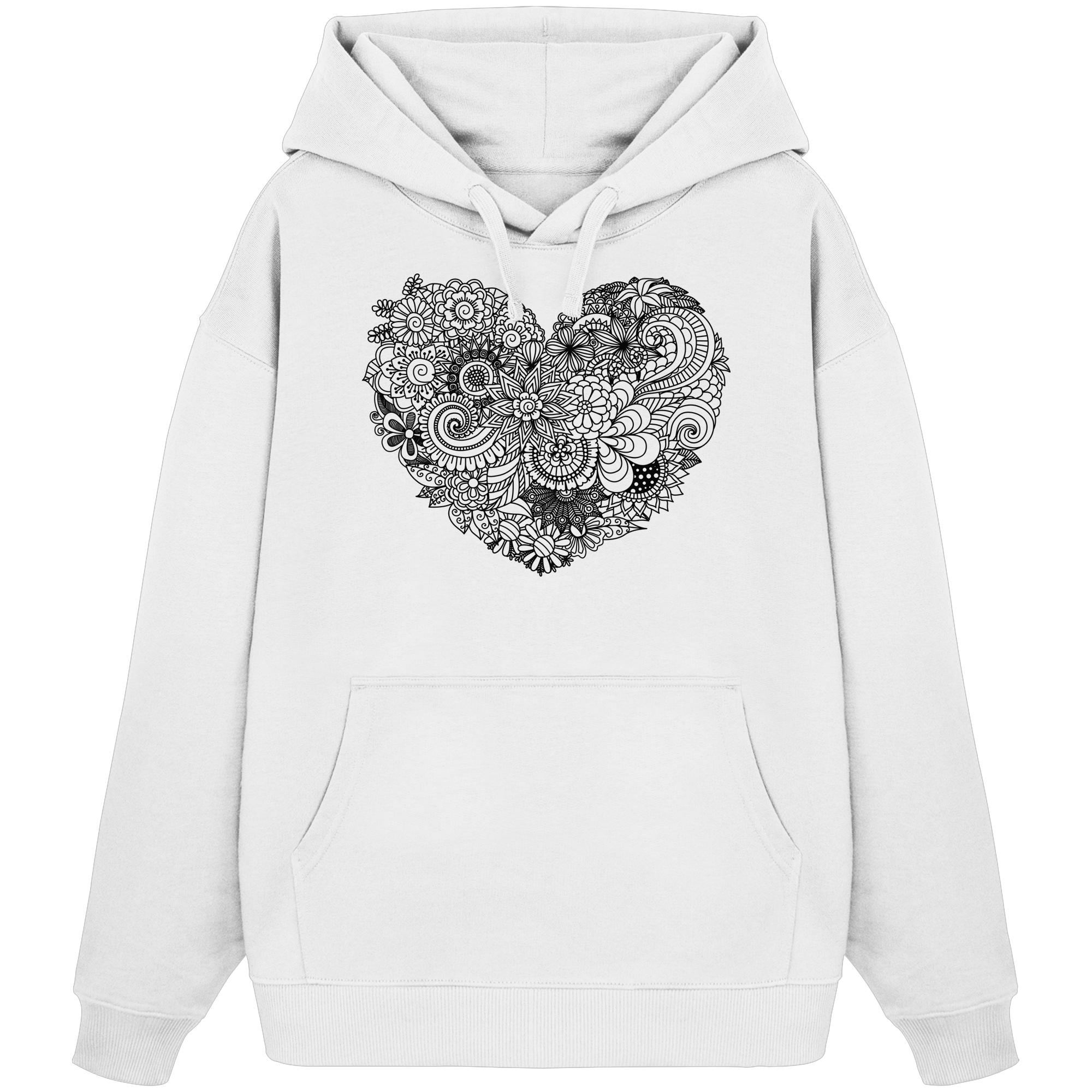 Floral Heart - Organic Oversize Hoodie