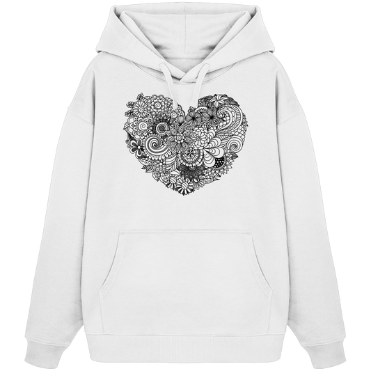 Floral Heart - Organic Oversize Hoodie